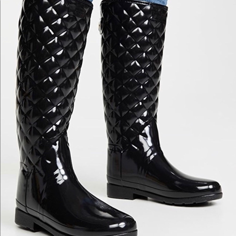 Quilted Hunter Rain Boots + Sock Insert - image 1